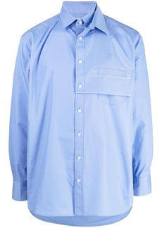 Kolor off-center half button fastening shirt
