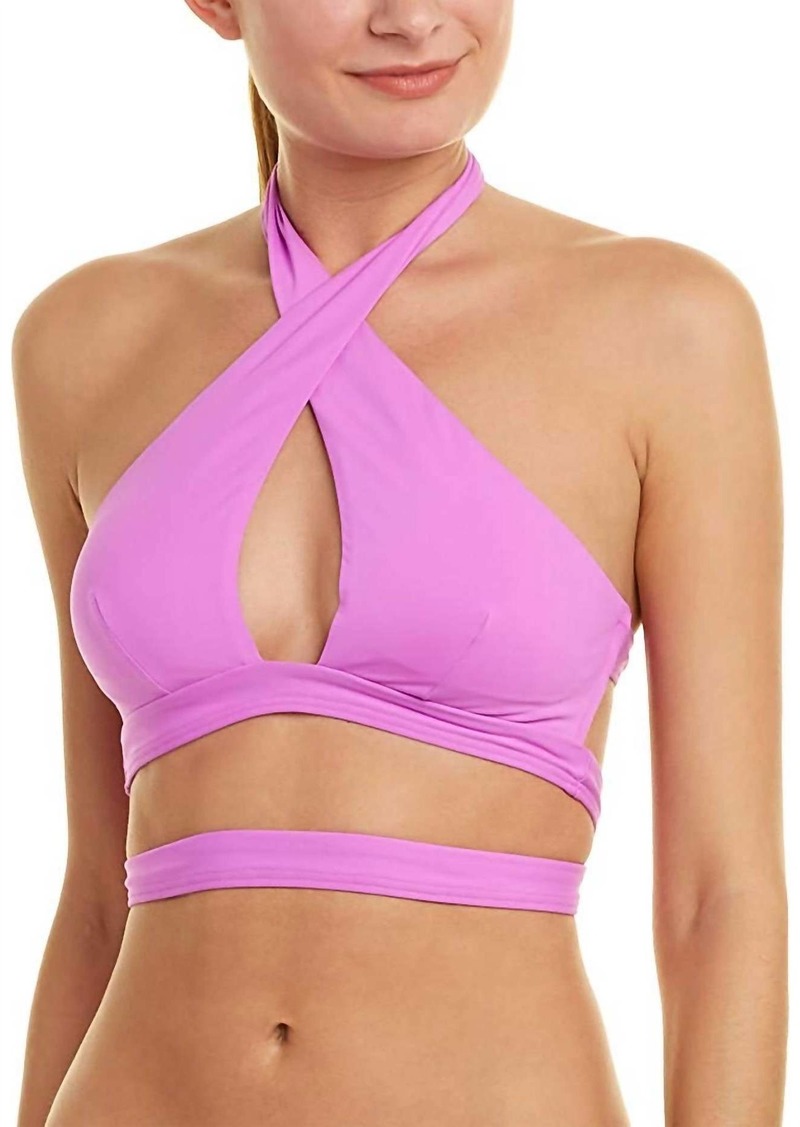 Kopper & Zink Padded Halter Strap Crisscross Back Top In Pastel