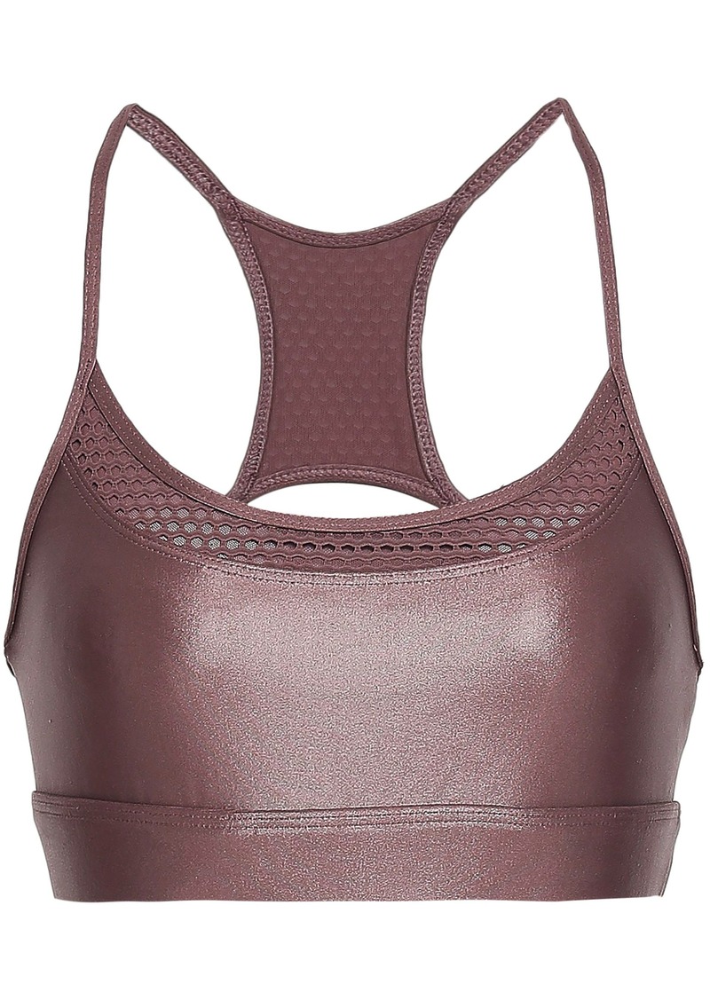 Koral Woman Pacifica Mesh-trimmed Coated Stretch Sports Bra Brick