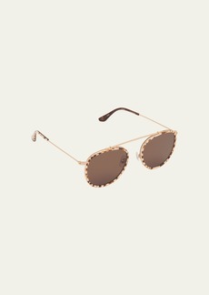 KREWE Chartres Titanium & Acetate Aviator Sunglasses
