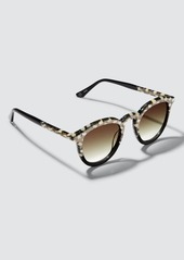 KREWE Collins Round Patterned Acetate Sunglasses