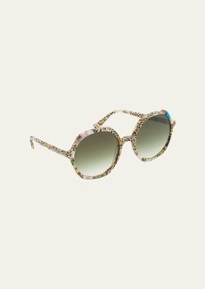 KREWE Sophia Round Multi-Color Acetate Sunglasses
