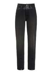 Ksubi - Women's Slim Pin Rigid High-Rise Cropped Jeans - Black - Moda Operandi