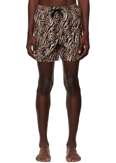 Ksubi Beige & Black Zoo Burner Swim Shorts