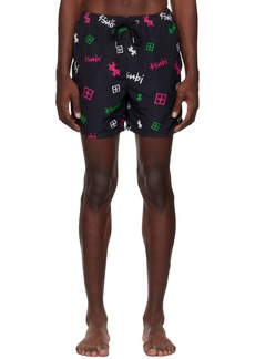 Ksubi Black Kash Box Burner Swim Shorts