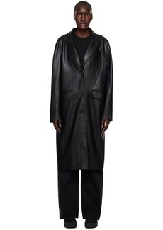 Ksubi Black Zephyr Duster Faux-Leather Coat