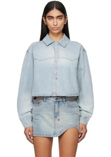 Ksubi Blue Alabama Crop Long Sleeve Paragon Denim Shirt