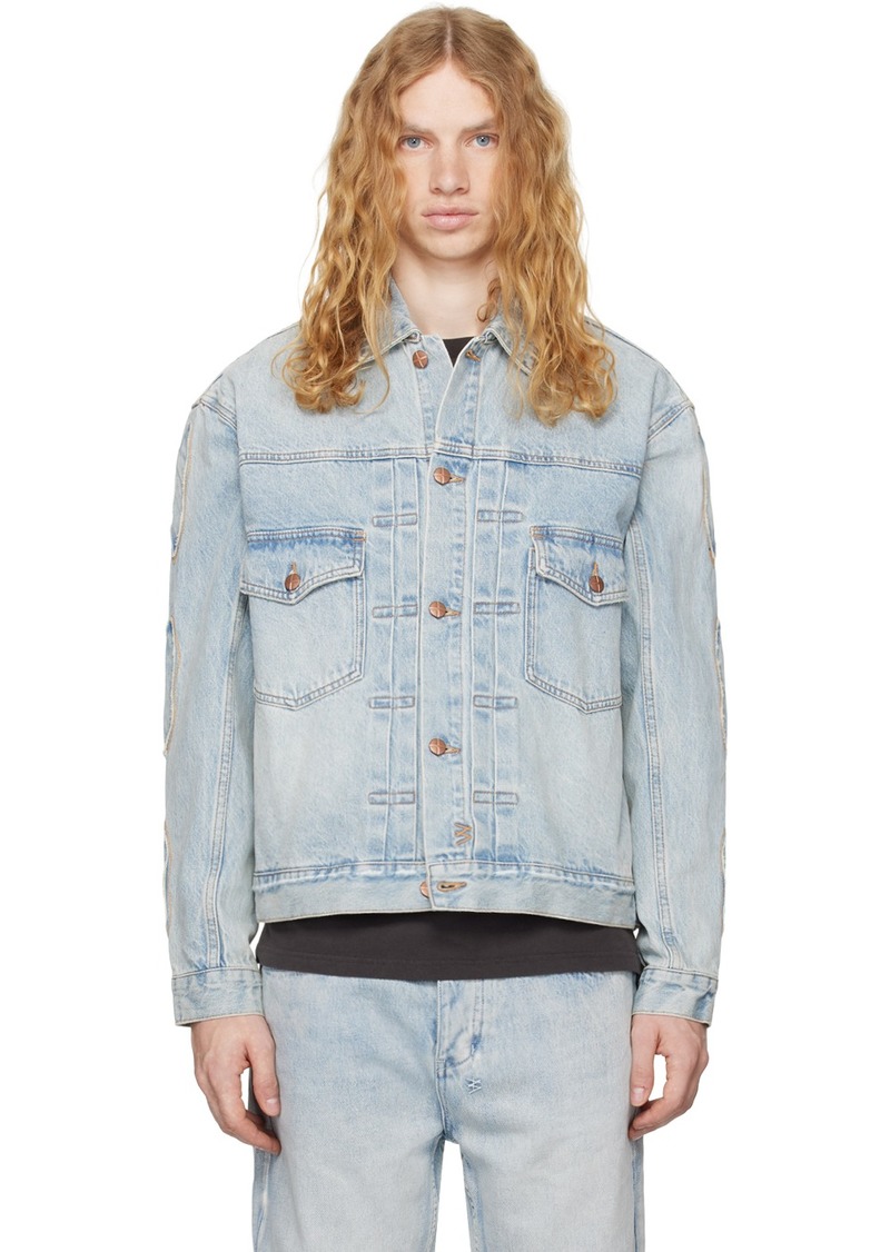 Ksubi Blue Doubledown Oh G Paragon Kraft Denim Jacket