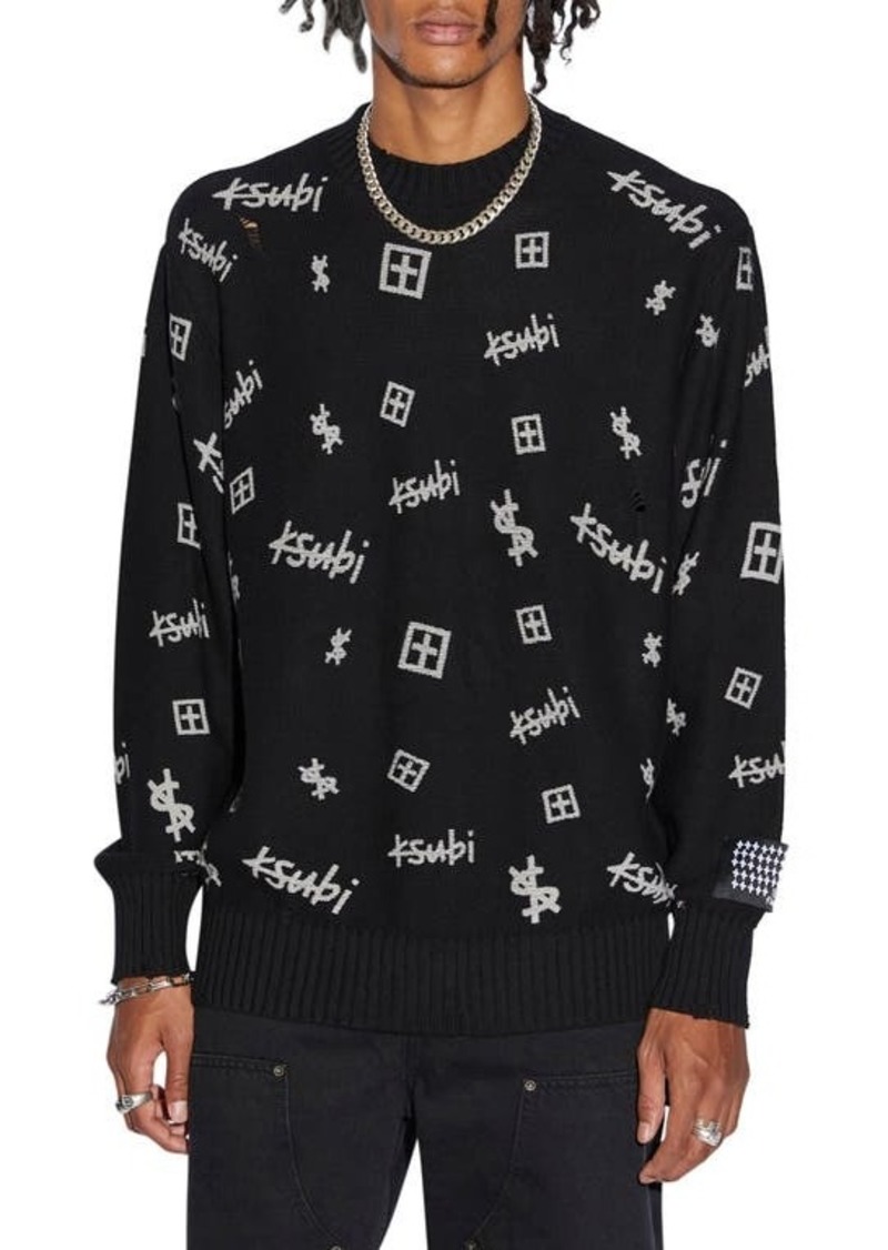 Ksubi Krash Box Allover Graphic Sweater