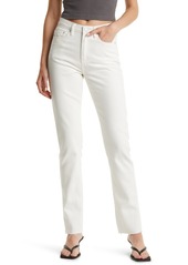 Ksubi Melrose High Waist Split Hem Cigarette Jeans in White at Nordstrom Rack