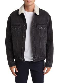 Ksubi Oh G Oversize High Pile Fleece Lined Denim Jacket