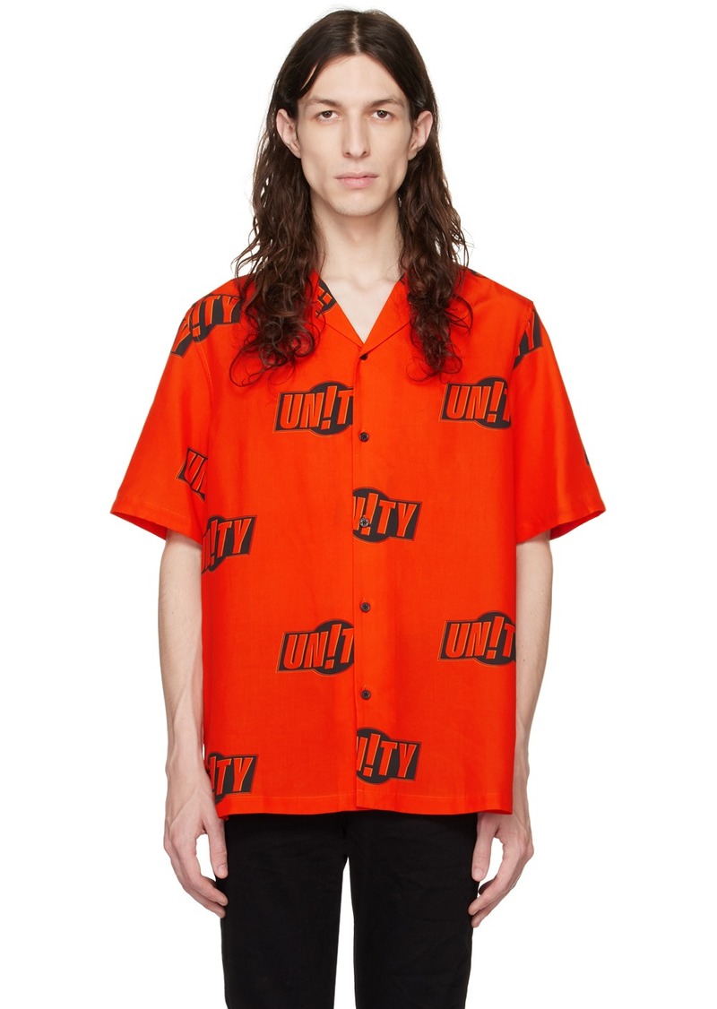 Ksubi Orange 'Unity' Sign Resort Shirt