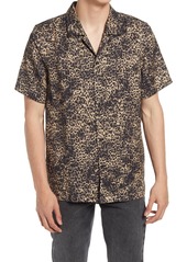 Ksubi Jungle Resort Regular Fit Print Short Sleeve Button-Up Shirt in Brown at Nordstrom