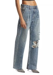 Ksubi Paradise Lost Low-Rider Tuck Frayed Jeans