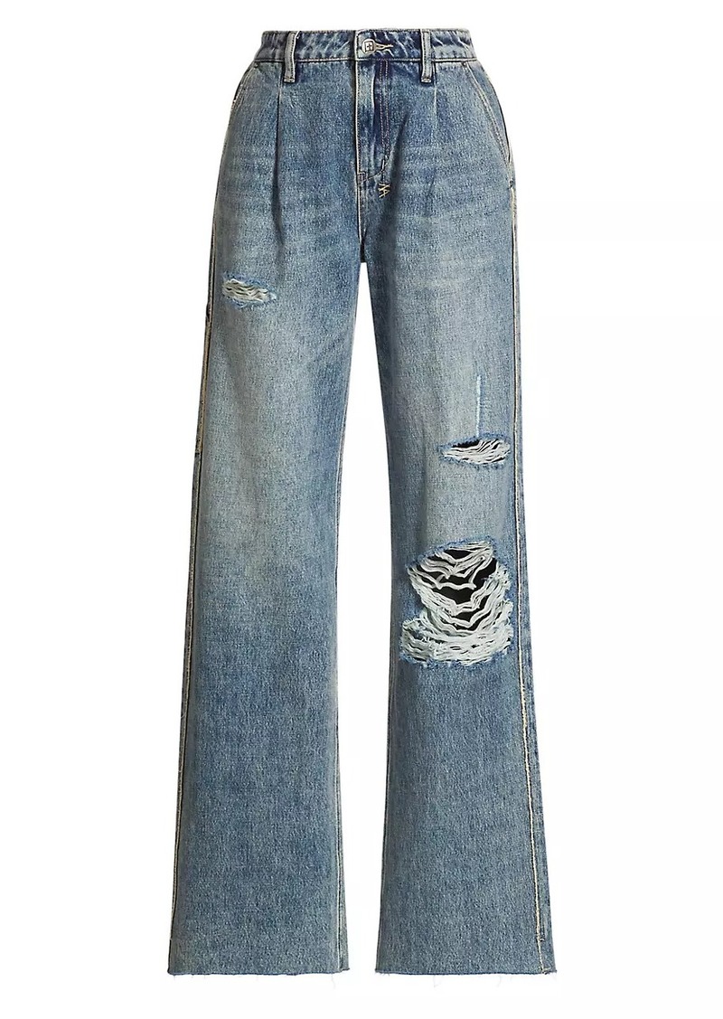 Ksubi Paradise Lost Low-Rider Tuck Frayed Jeans