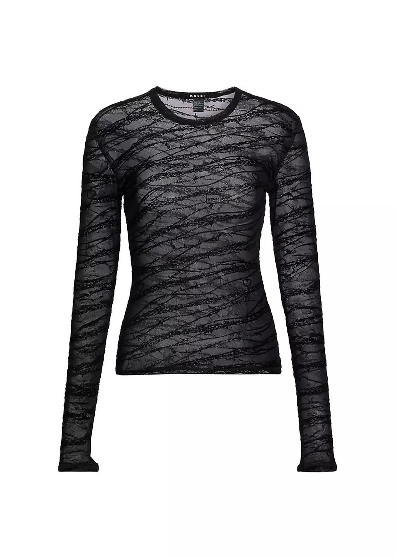 Ksubi Sliver Mesh Long-Sleeve Top