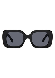 Kurt Geiger London 51mm Rectangle Sunglasses in Solid Black/Solid Smoke at Nordstrom Rack