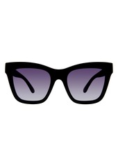 Kurt Geiger London 53mm Cat Eye Sunglasses in Solid Black/Smoke Gradient at Nordstrom Rack