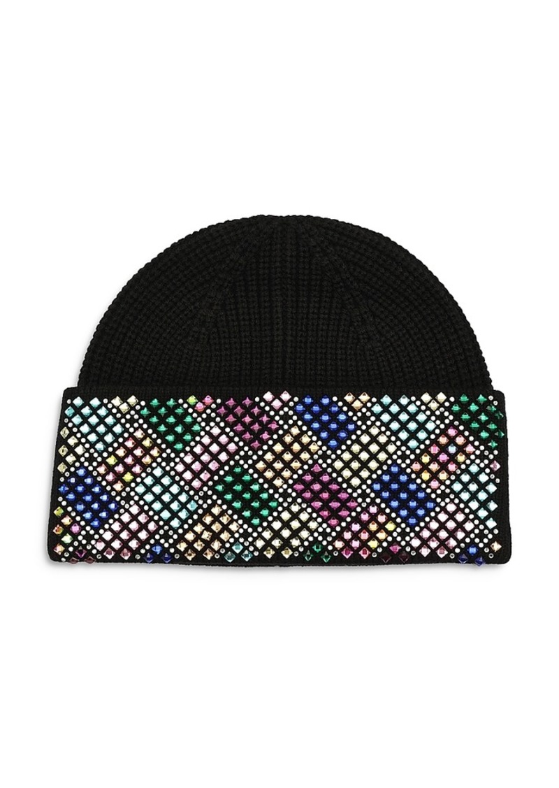 Kurt Geiger London Basketweave Crystal Beanie