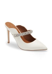 Kurt Geiger London Duke Crystal Strap Pointed Toe Mule in White Leather at Nordstrom
