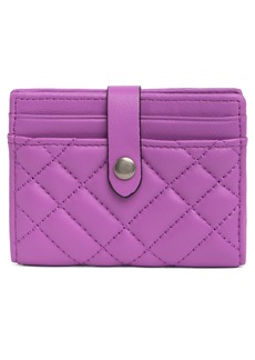 Kurt Geiger London Quilted Card Case in Purple Leather at Nordstrom Rack