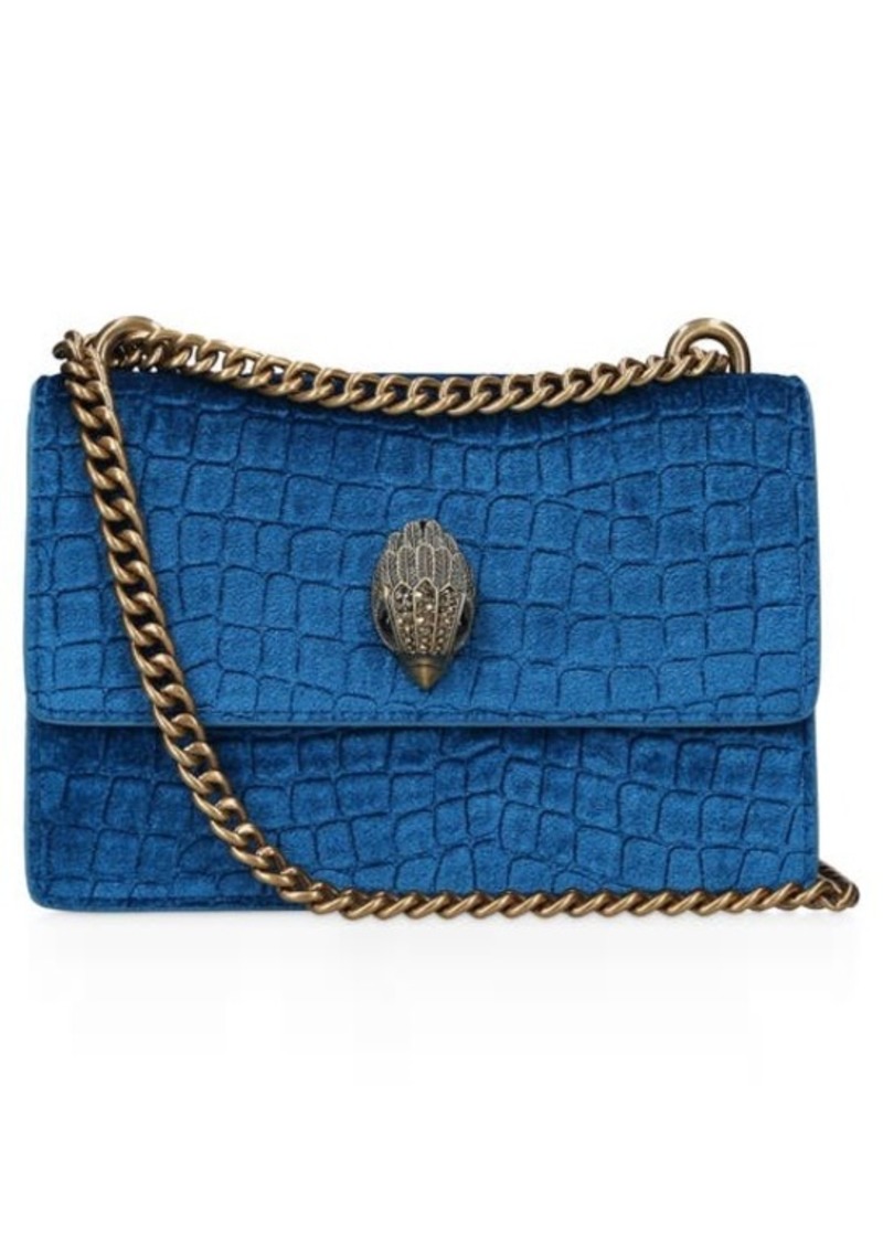 small shoreditch croc embossed velvet crossbody bag kurt geiger london