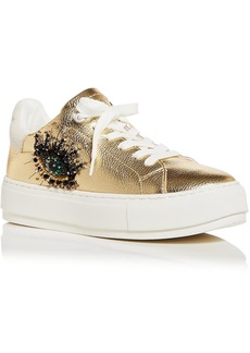 Kurt Geiger Laney Eye Womens Leather Embellished Casual and Fashion Sneakers