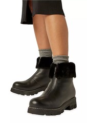 La Canadienne Abba Shearling-Trimmed Leather Booties