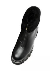 La Canadienne Abba Shearling-Trimmed Leather Booties