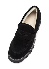 La Canadienne Darcy 38MM Suede & Shearling Lug-Sole Loafers