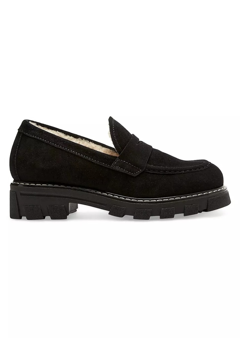 La Canadienne Darcy 38MM Suede & Shearling Lug-Sole Loafers