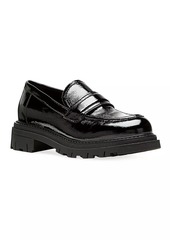 La Canadienne Della Crinkle Leather Lug-Sole Loafers