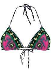 La Doublej cartwheel-print triangle bikini top