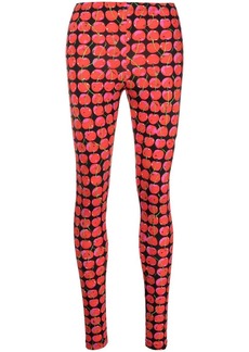 La Doublej cherry-print mid-rise leggings