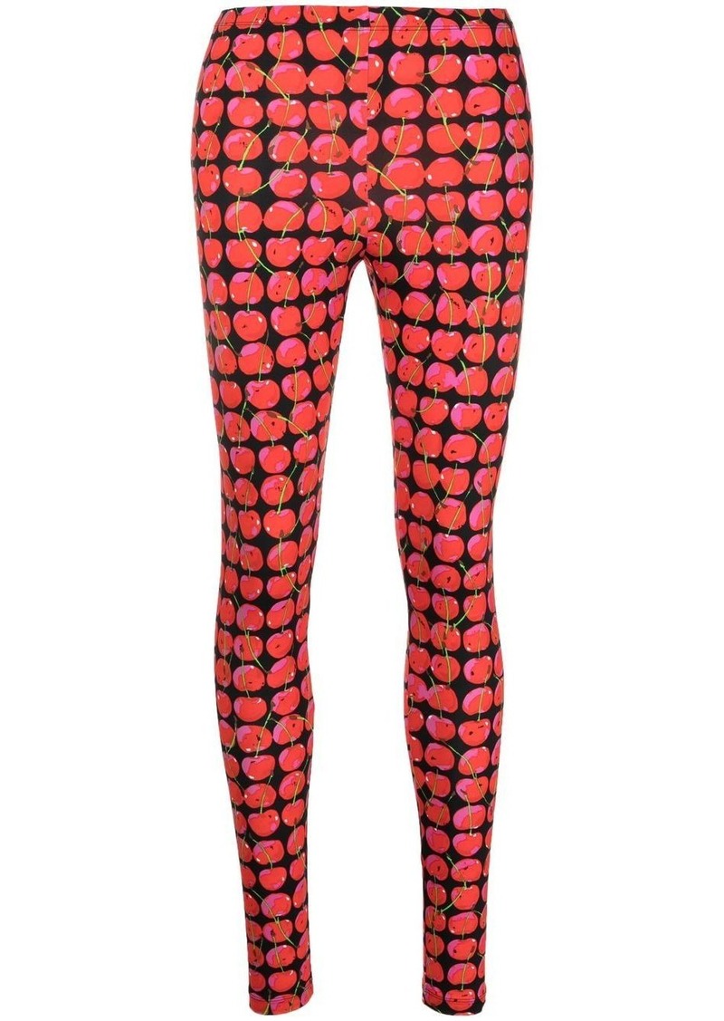 La Doublej cherry-print mid-rise leggings