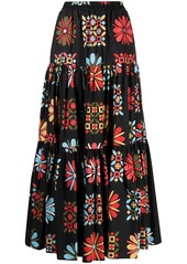 La Doublej floral panelled skirt