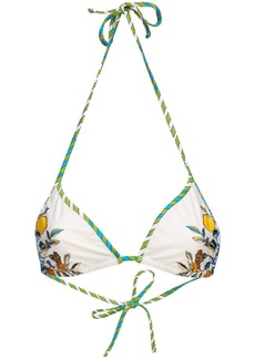 La Doublej floral-print halterneck bikini top