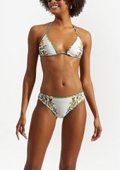 La Doublej floral-print halterneck bikini top