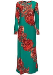 La Doublej floral-print long-sleeved-dress