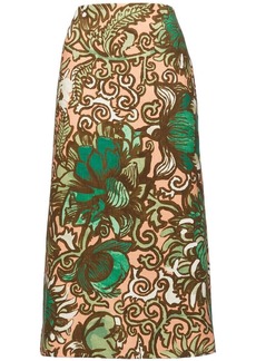 La Doublej floral-print pencil skirt