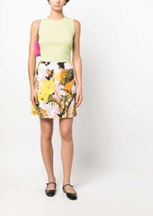 La Doublej floral-print stretch-cotton A-line miniskirt