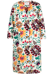 La Doublej floral-print snap-fastening coat