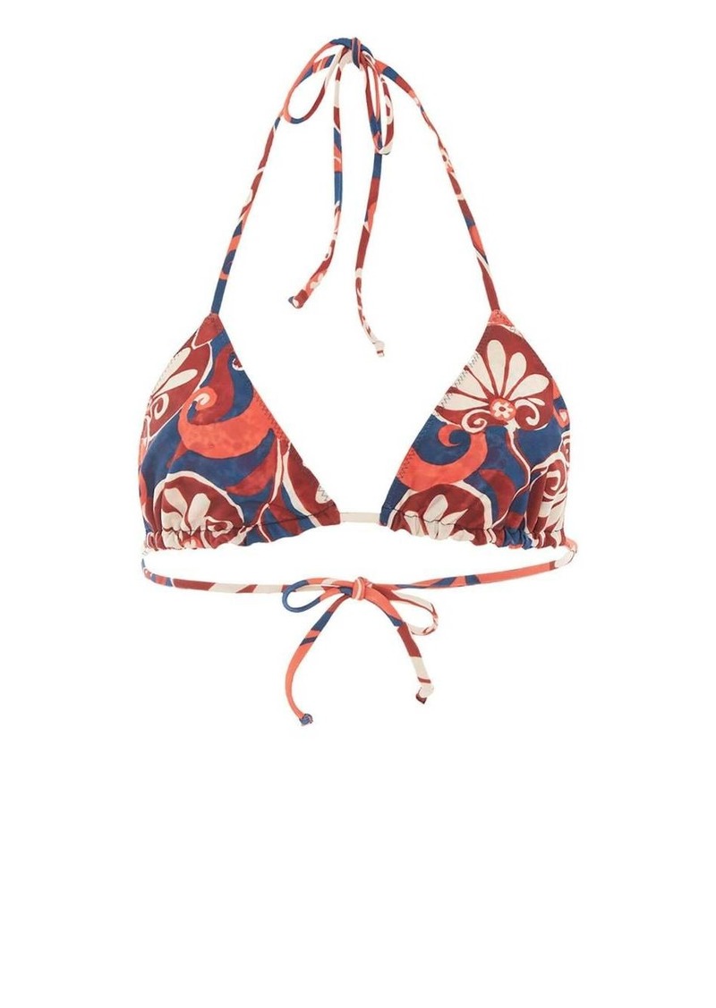 La Doublej graphic-print triangle bikini top