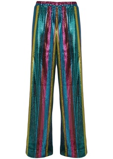 La Doublej Holiday sequin-embellished palazzo trousers