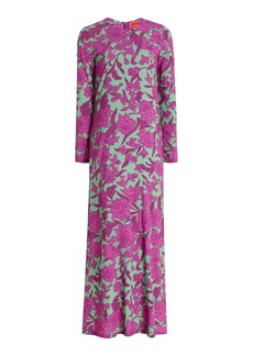 La DoubleJ - Printed Crepe Maxi Dress - Purple - S - Moda Operandi