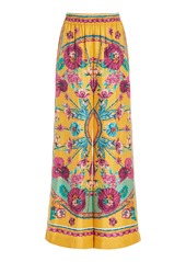 La DoubleJ - Printed Silk Palazzo Pants - Yellow - XS - Moda Operandi