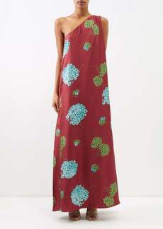 La DoubleJ - Roy Floral Silk-twill Dress - Womens - Red Multi