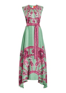 La DoubleJ - San Carlo Printed Silk Maxi Dress - Pink - M - Moda Operandi