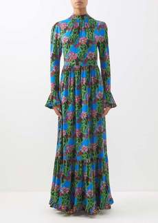 La DoubleJ - Visconti Floral-print Crepe Maxi Dress - Womens - Multi