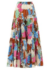 La DoubleJ Big Skirt floral-print cotton-poplin maxi skirt
